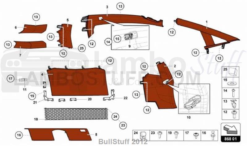 2016 Lamborghini AVENTADOR LP700-4 COUPE AUSTRALIA INTERIOR DECOR (868.01.00)